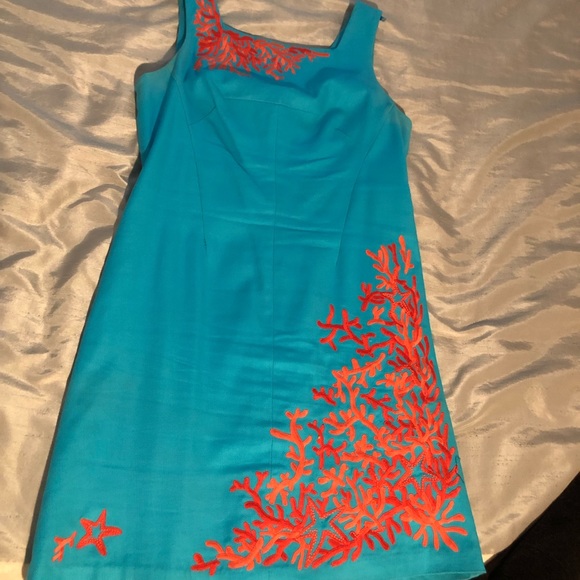 Lilly Pulitzer Turquoise with Coral details Dress - Picture 2 of 5